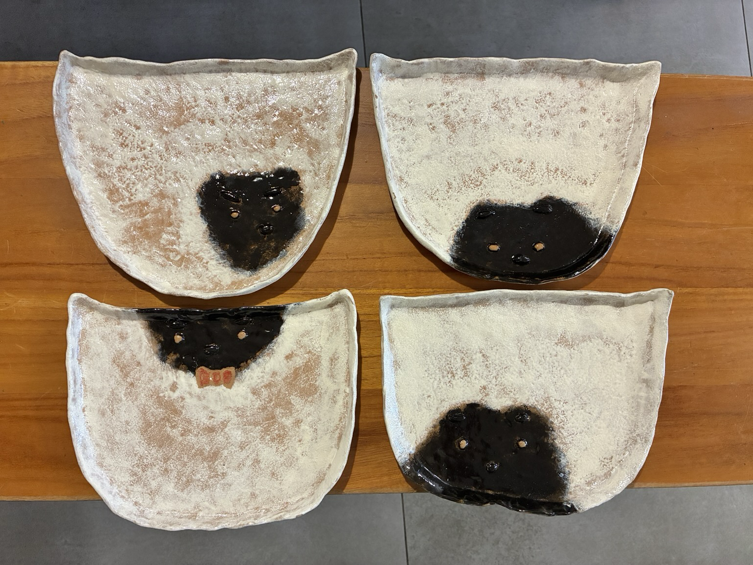 Animal-faced breakfast plates. Each animal's expression reflects the unique personality and vibe of my family.